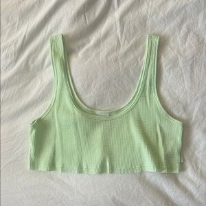 Tna Mint Green Waffle Crop Tank Top